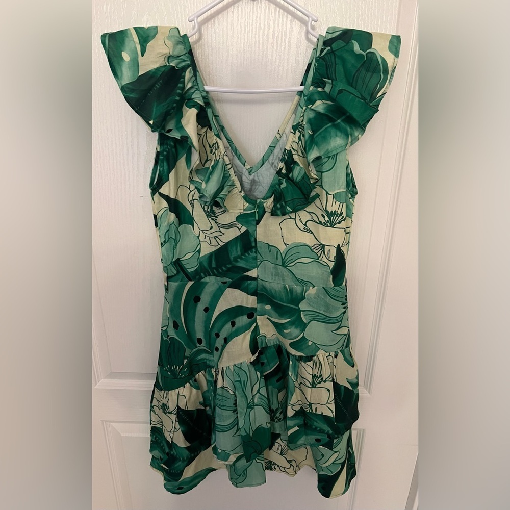 Green Floral Mini Dress - Picture 2 of 5